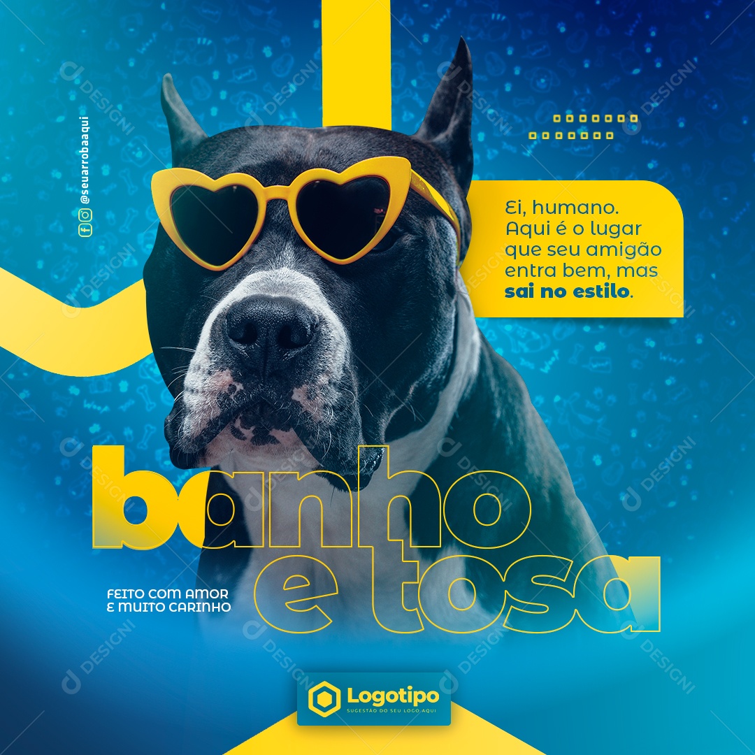 Social Media Petshop Banho e Tosa PSD Editável