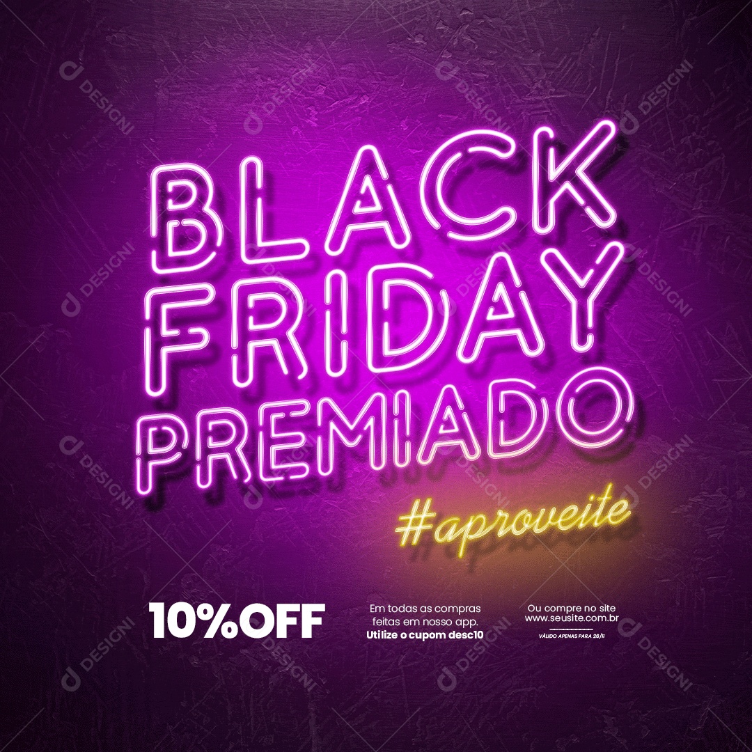 Social Media Black Friday Premiado10% Off PSD Editável