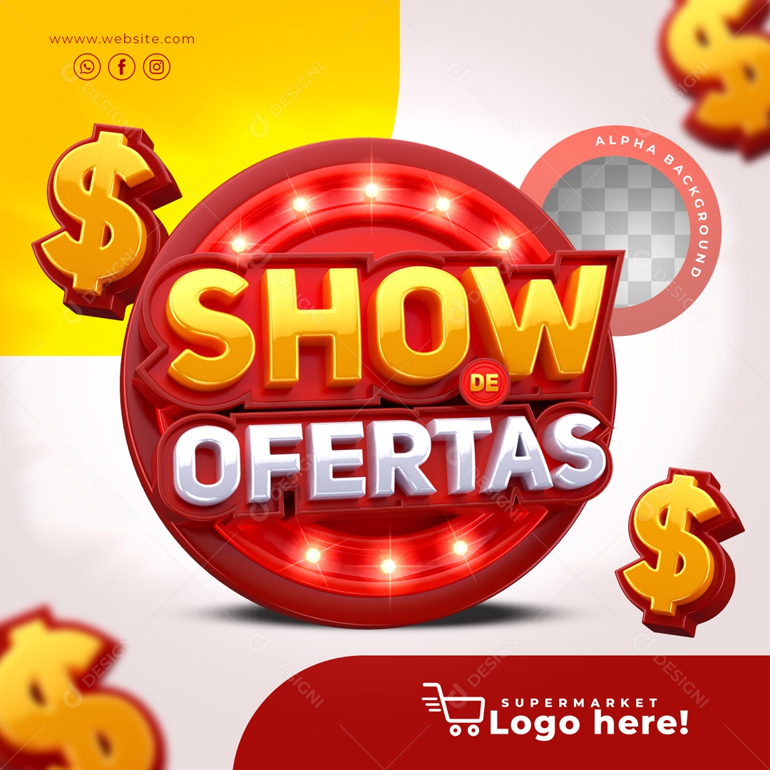 Selo 3D Para Composição Show De Ofertas PSD