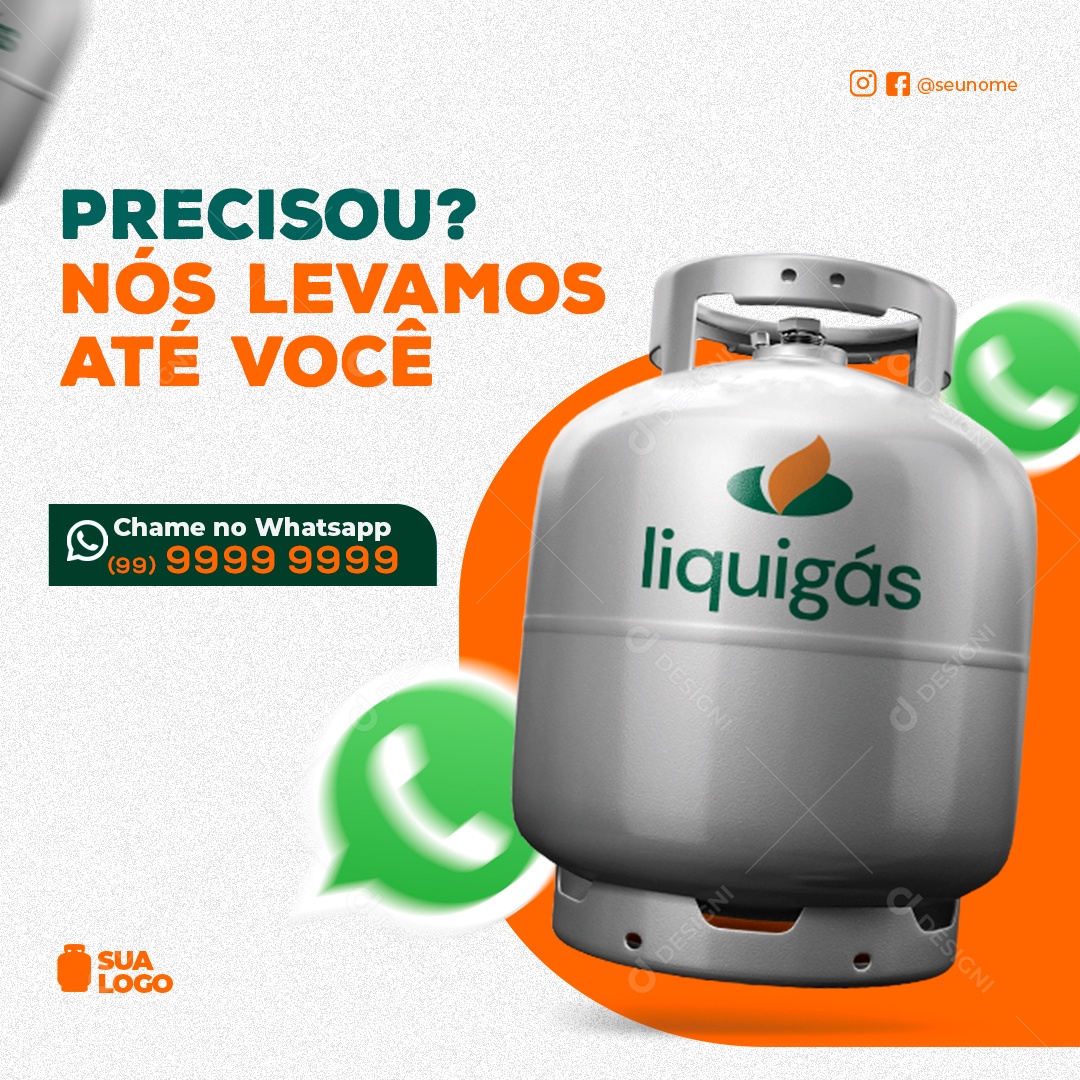 Precisou Nós Levamos Até Você Peça O Seu Gás Social Media PSD Editável