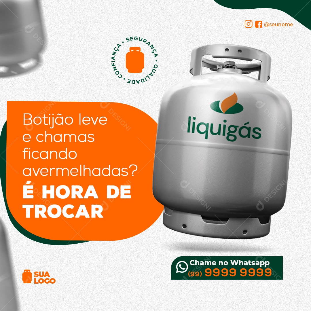 Precisou Nós Levamos Até Você Peça O Seu Gás Social Media PSD Editável