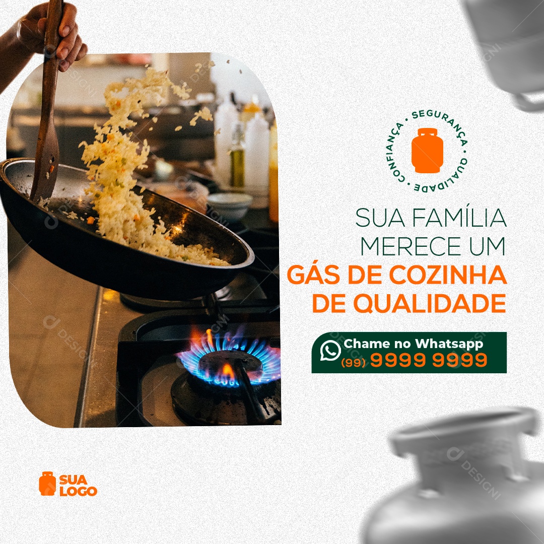 Sua Família Merece Um Gás De Cozinha De Qualidade Social Media PSD Editável