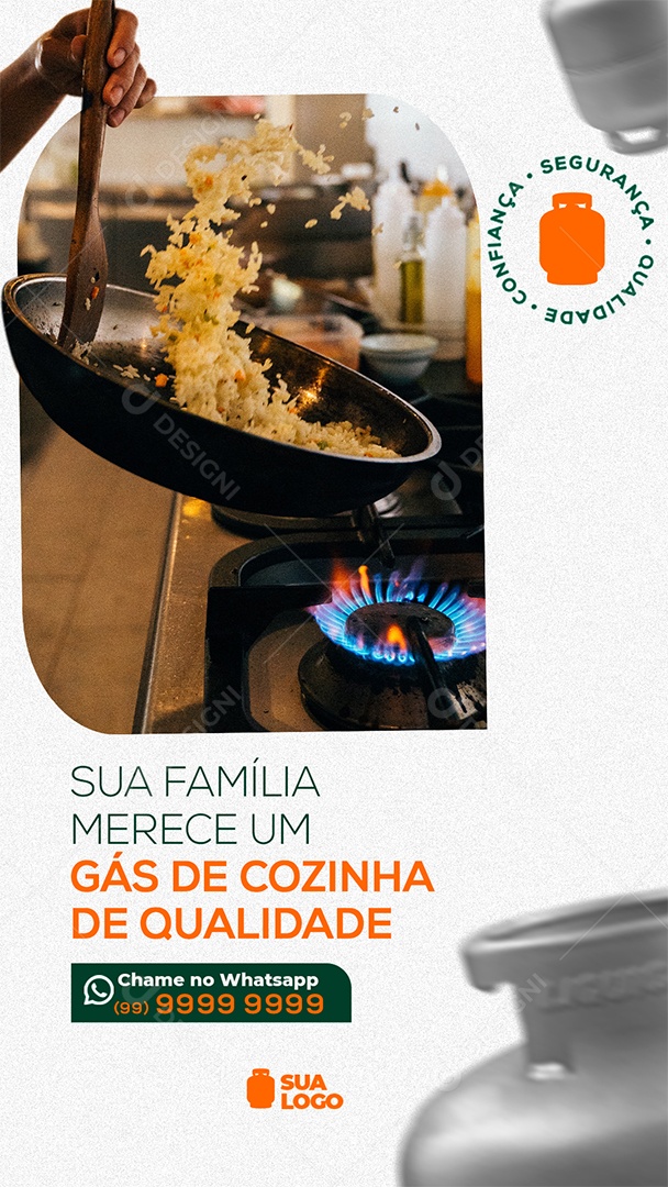 Sua Família Merece Um Gás De Cozinha De Qualidade Social Media PSD Editável