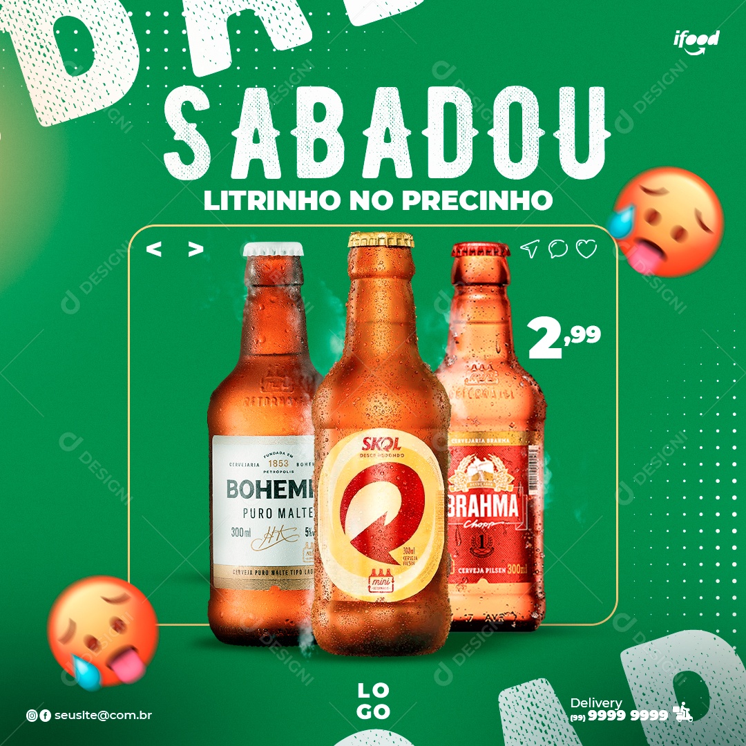 Sábadou Com Litrinho No Preço Venha Já Conferir Social Media PSD Editável