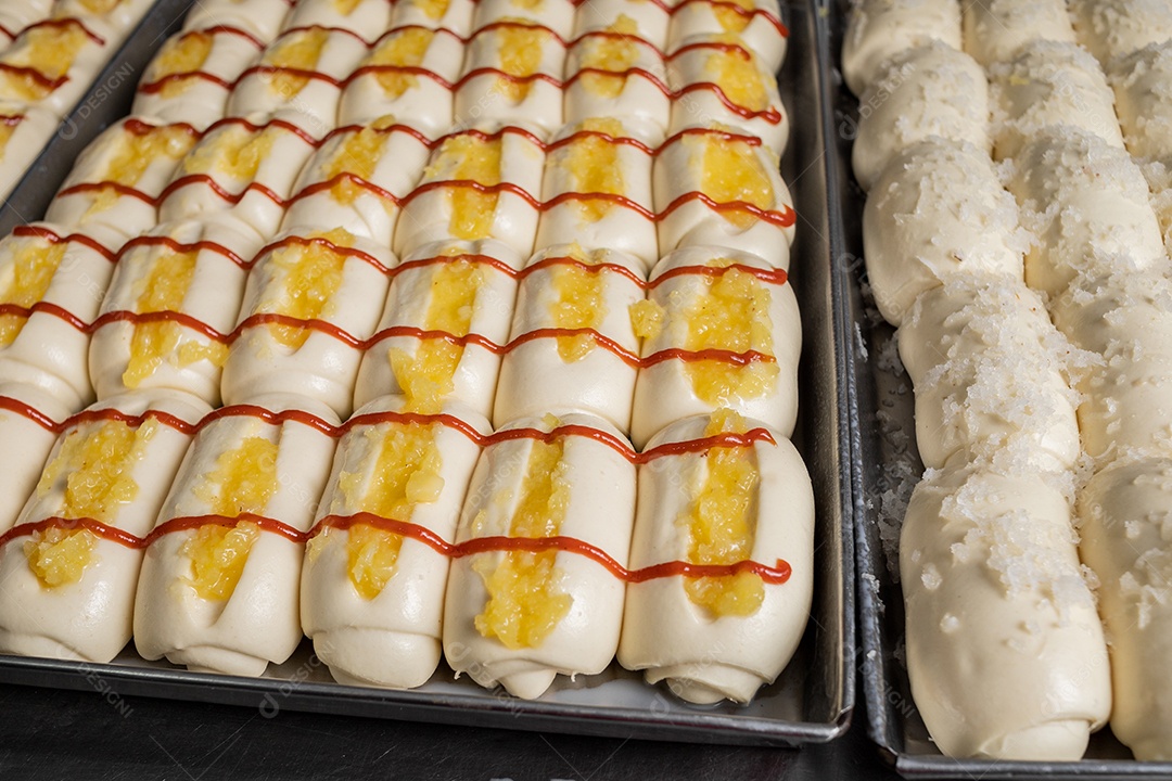 Preparação de pães recheados