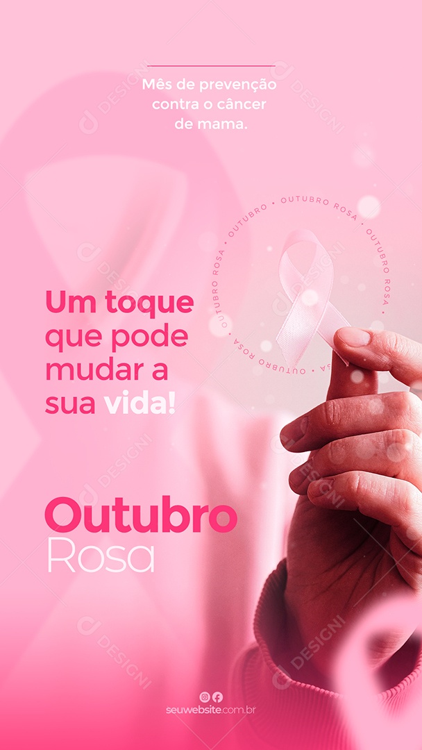 Outubro Rosa Data Comemorativa Mês De Prevenção Ao Câncer De Mama Social Media PSD Editável