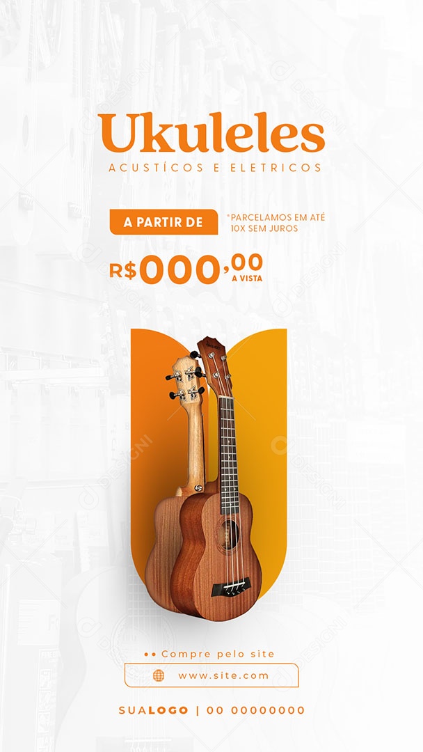 Loja de Instrumentos Musicais Acusticos e Elétricos Social Media PSD Editável