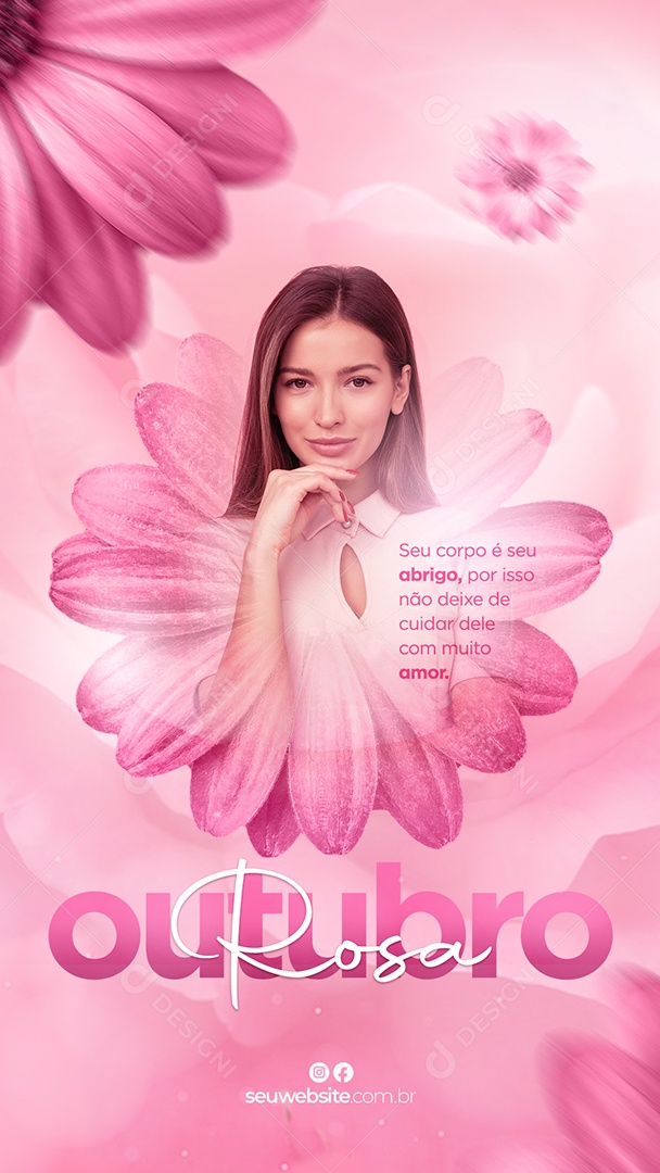 Outubro Rosa Data Comemorativa Mês De Prevenção Ao Câncer De Mama Social Media PSD Editável