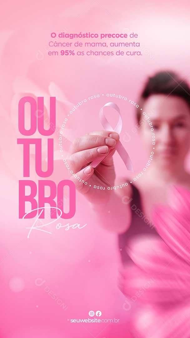 Outubro Rosa Data Comemorativa Mês De Prevenção Ao Câncer De Mama Social Media PSD Editável