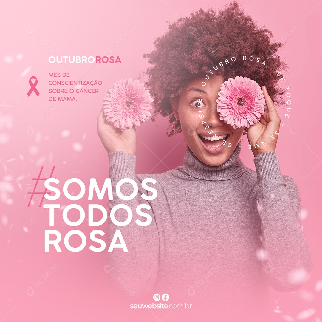 Outubro Rosa Data Comemorativa Mês De Prevenção Ao Câncer De Mama Social Media PSD Editável