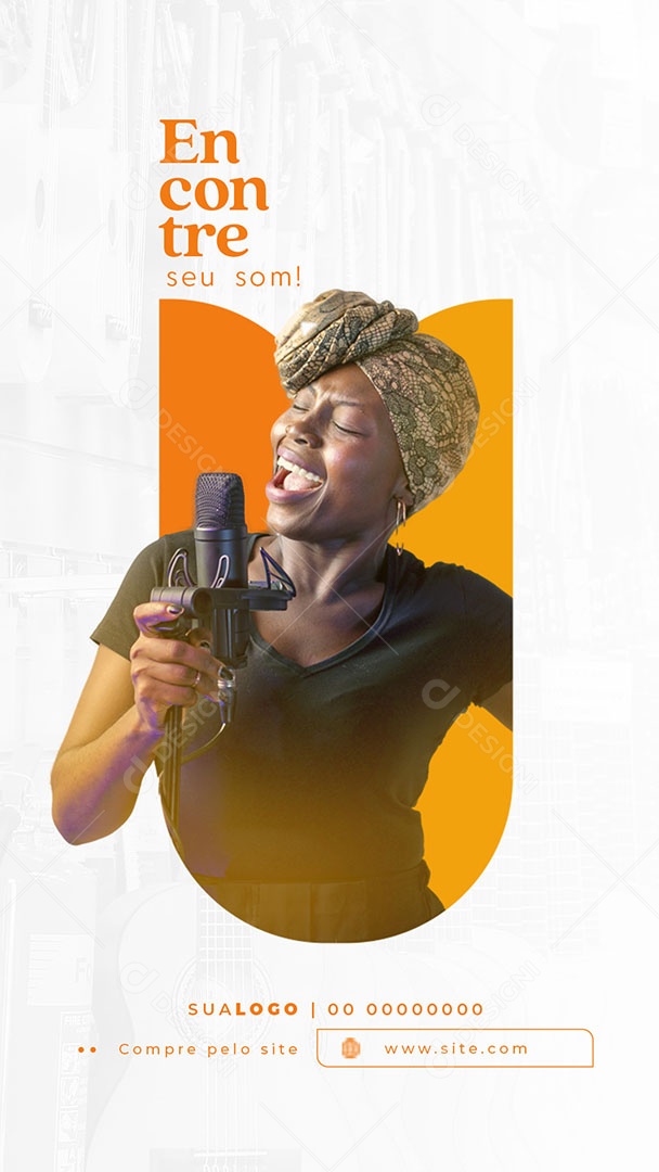 Story Loja de Instrumentos Musicais Encontre seu Som! Social Media PSD Editável