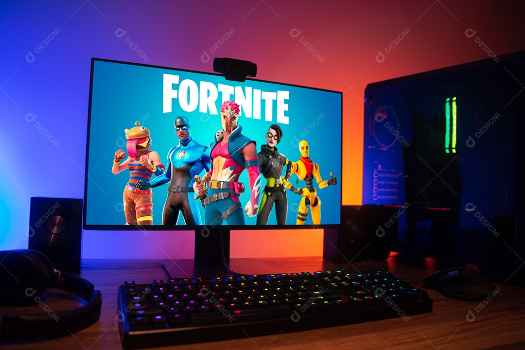 Jogo Fortnite é um videogame multiplayer online desenvolvido pela Epic Games