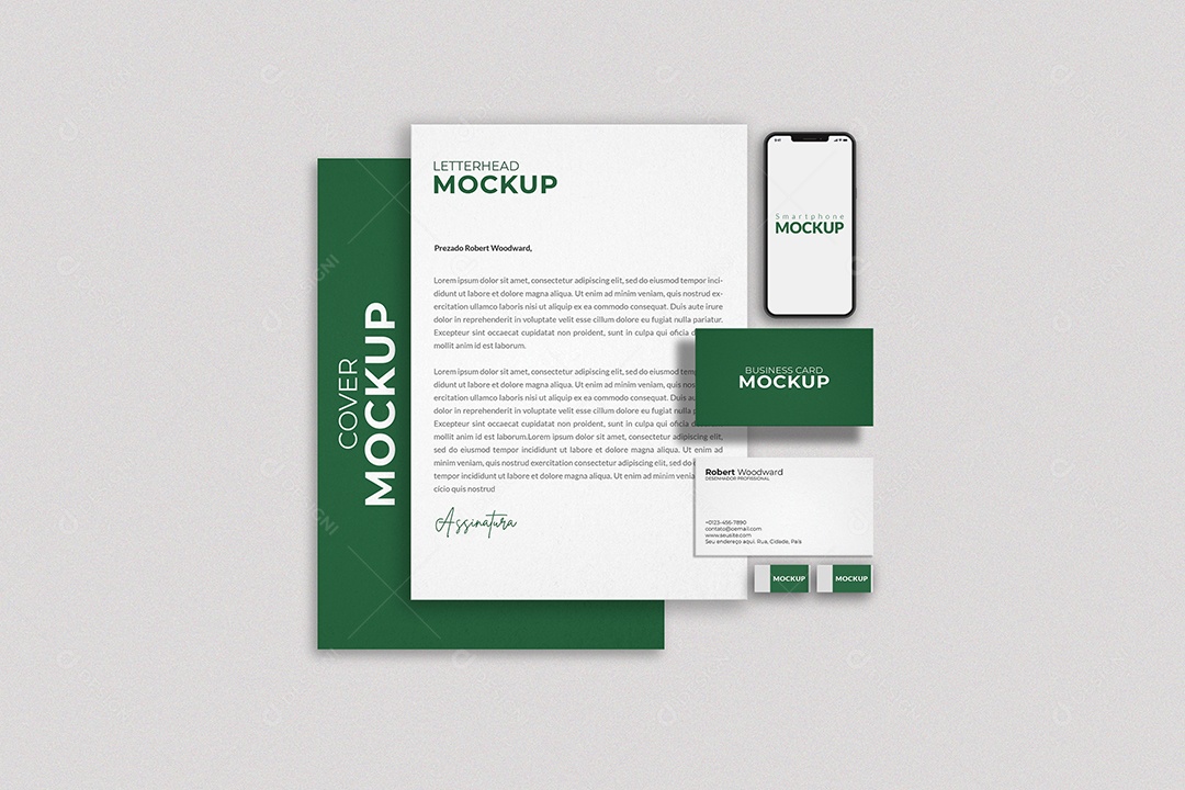 Modelo de Maquete Visual Corporativa PSD Editável