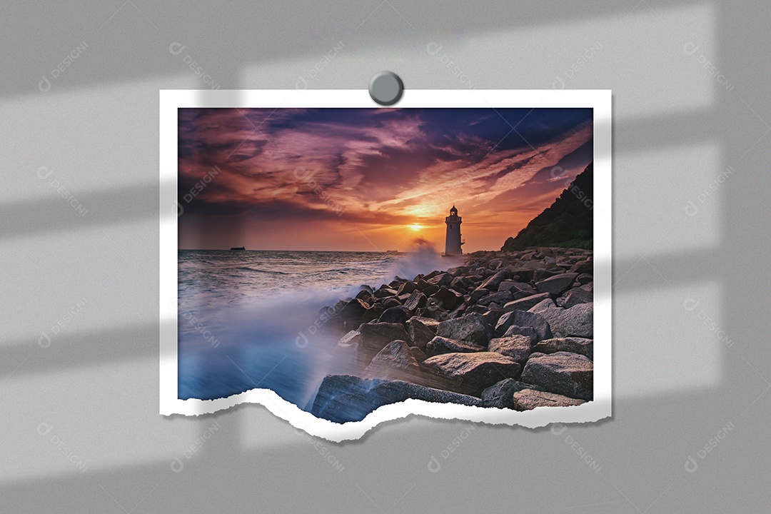 Moldura Quadro em Parede Cinza Mockup PSD