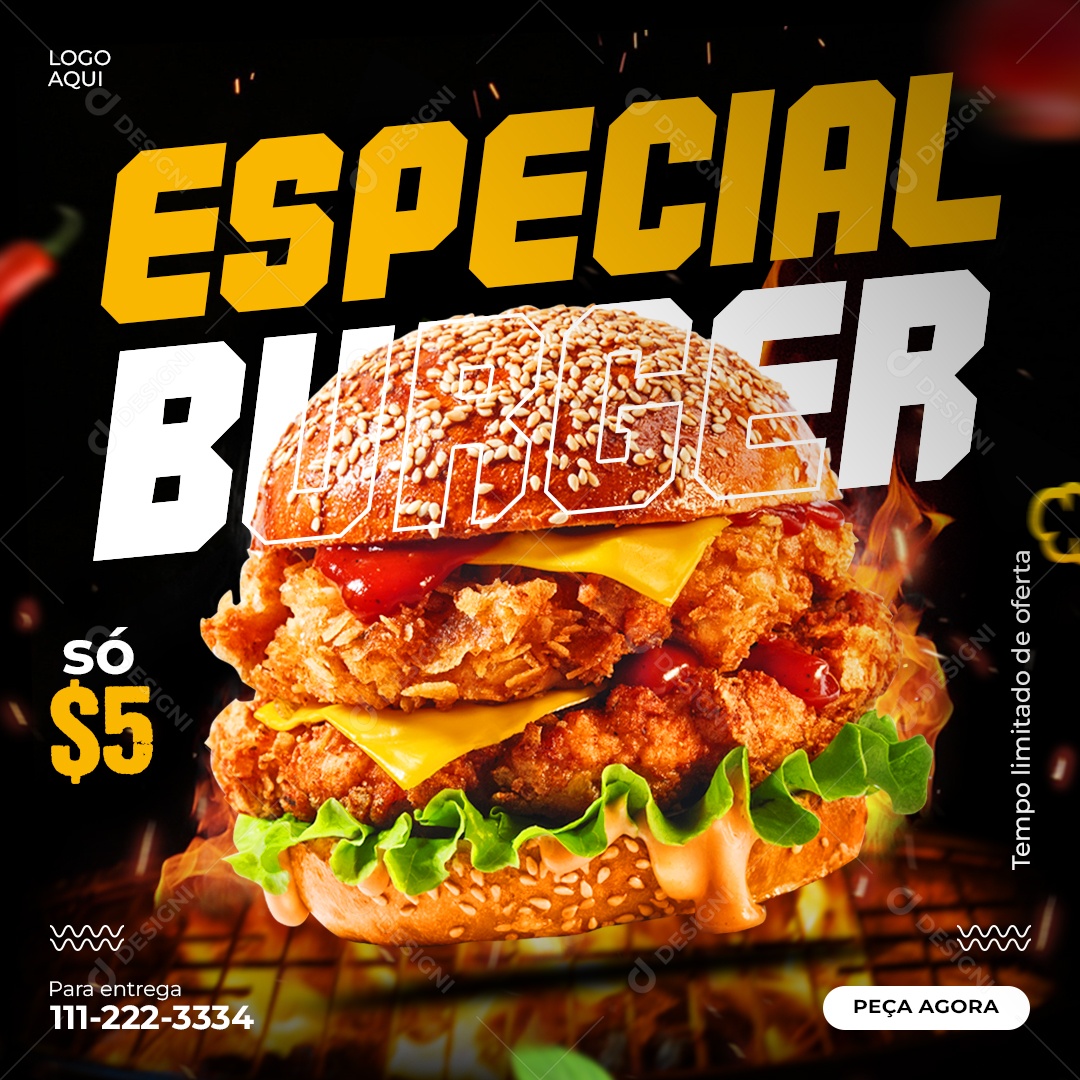 Especial Burger Hamburgueria Social Media PSD Editável