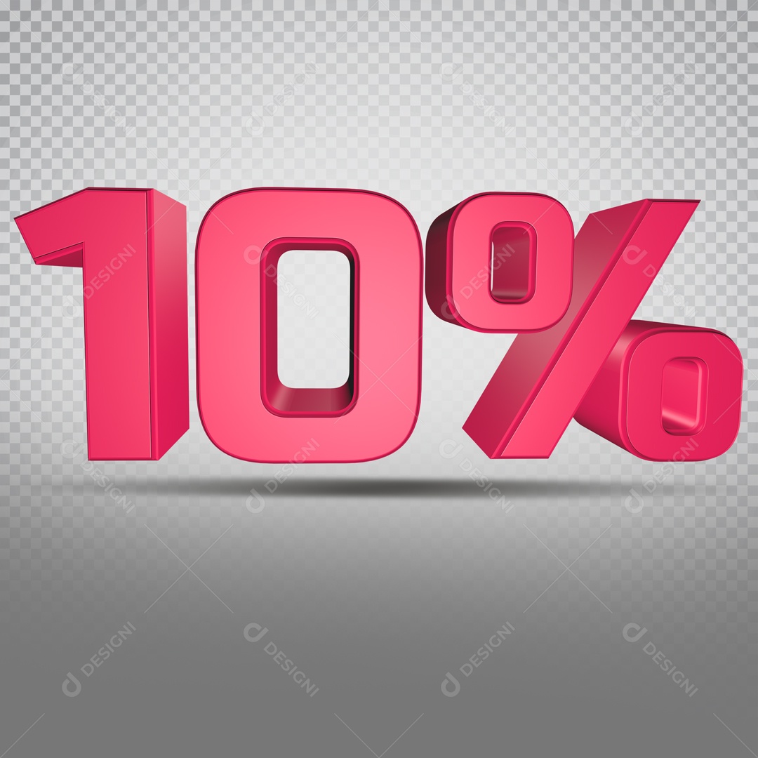 Número 3D Rosa 20% Por cento PSD