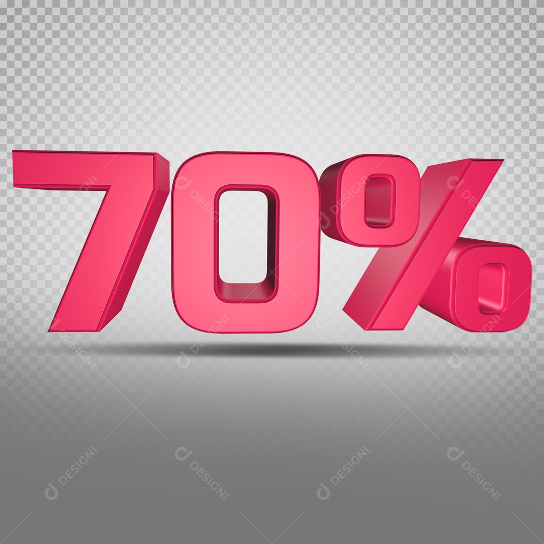 Número 3D Rosa 20% Por cento PSD