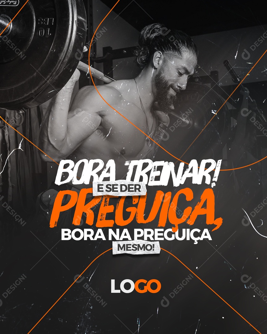 Bora Treinar E Se Der Preguiça Bora Na Preguiça Mesmo Social Media PSD Editável