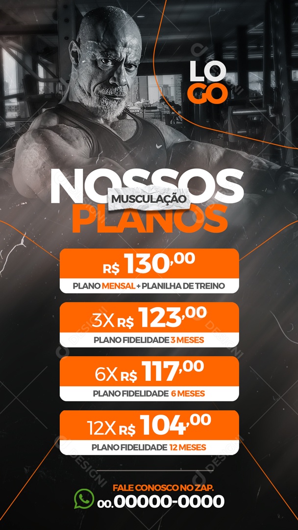 Nossos Planos De Musculação Venha Conhecer Social Media PSD Editável