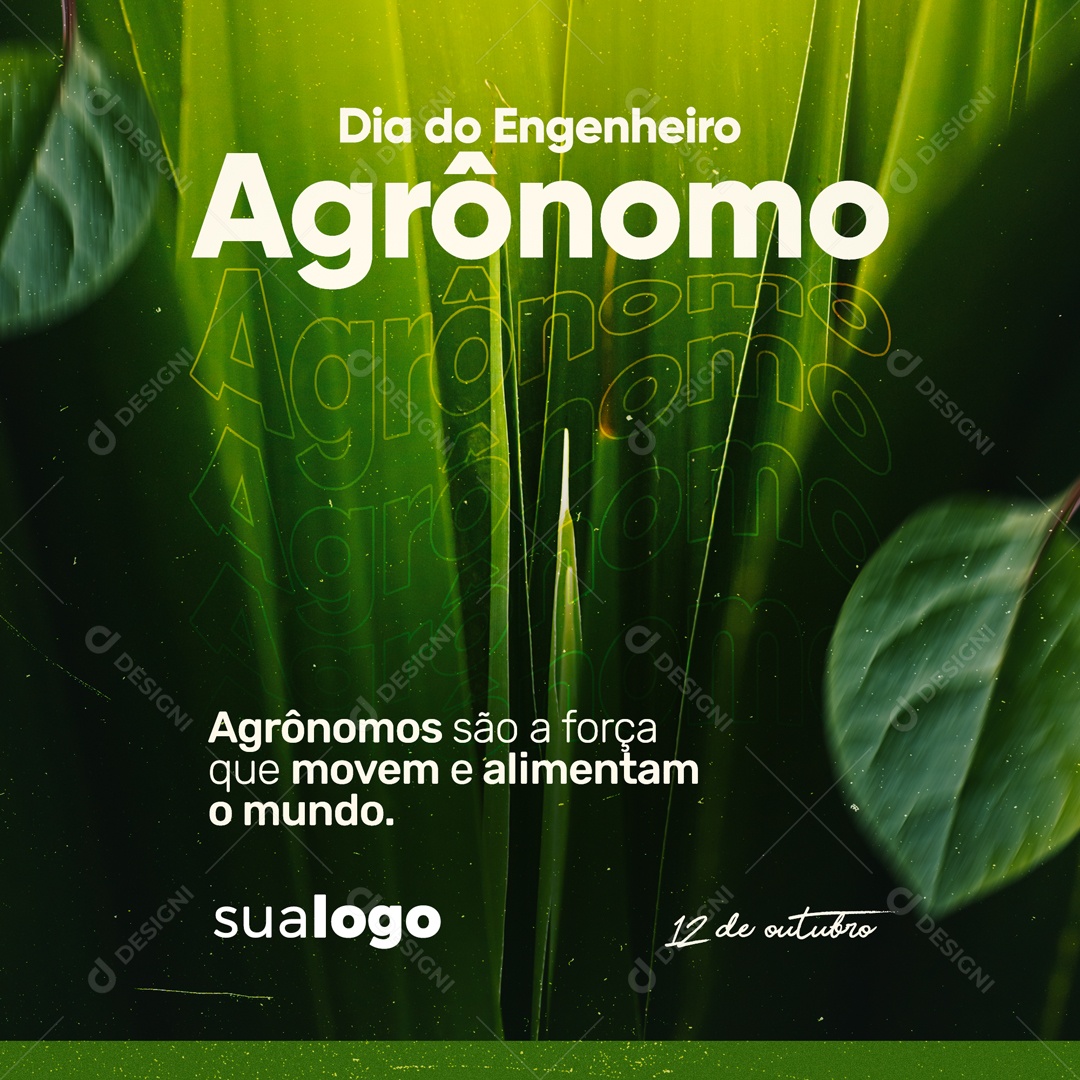 Dia do Agrônomo 12 de Setembro Parabéns Social Media PSD Editável