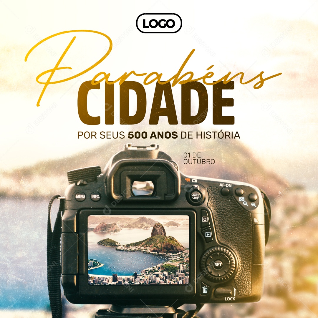 Parabéns Cidade Pelos Seus 500 Anos Data Comemorativa Social Media PSD Editável