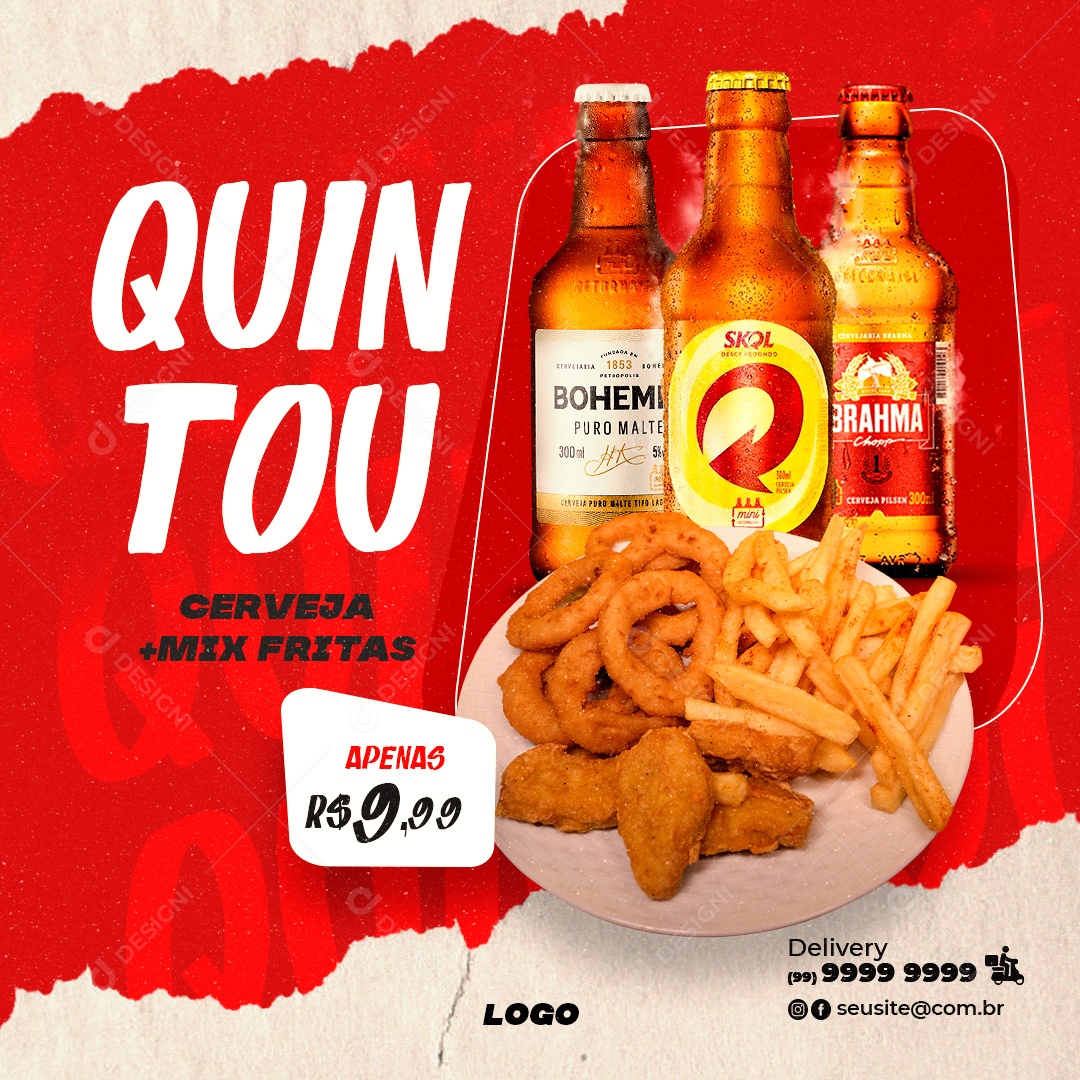 Quinto Com Promoção Em Bebidas E Porções Social Media PSD Editável