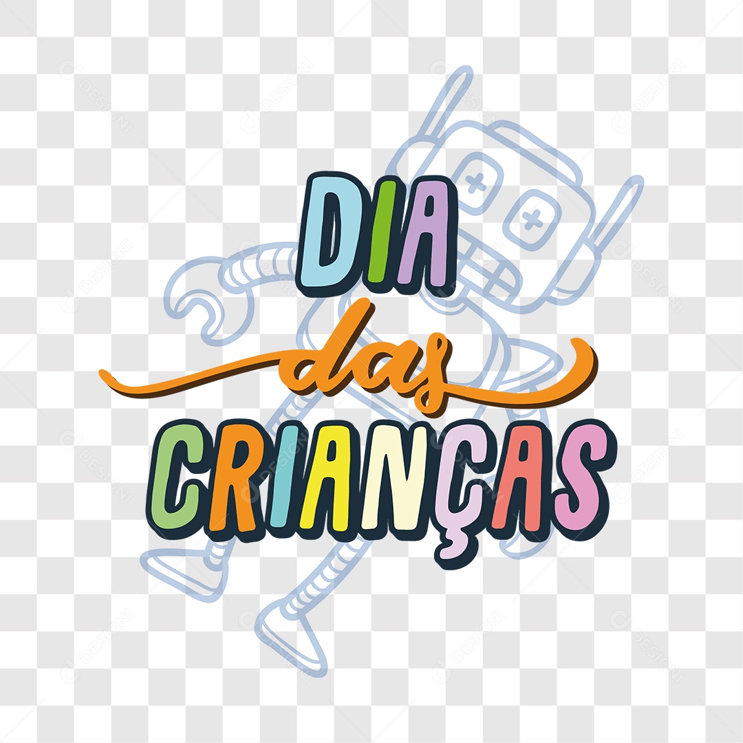 Lettering Dia Das Crianças EPS + PNG