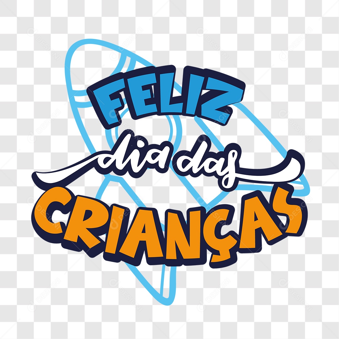 Lettering Feliz Dia Das Crianças EPS + PNG