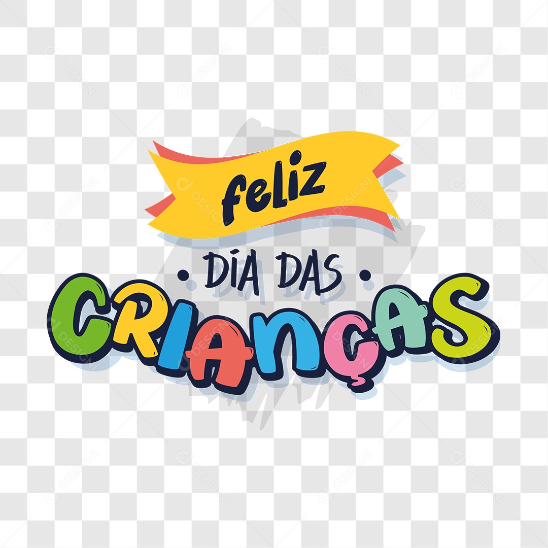 Lettering Feliz Dia Das Crianças EPS + PNG