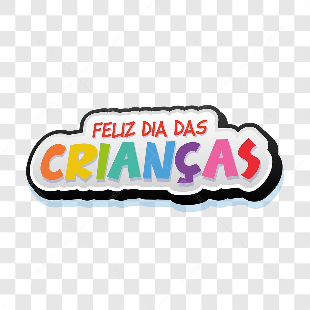 Lettering Feliz Dia Das Crianças EPS + PNG