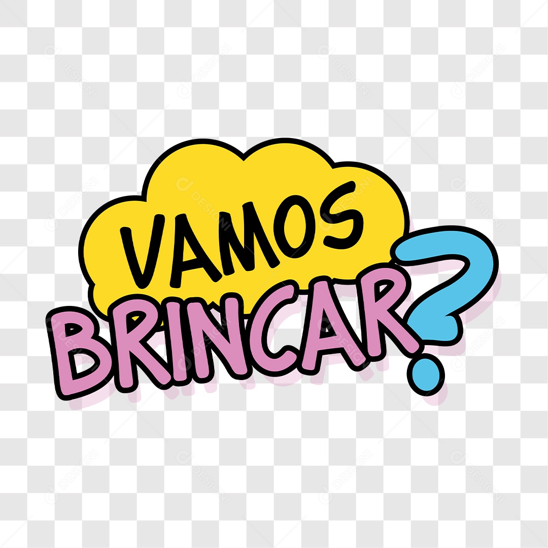 Lettering Vamos Brincar EPS + PNG