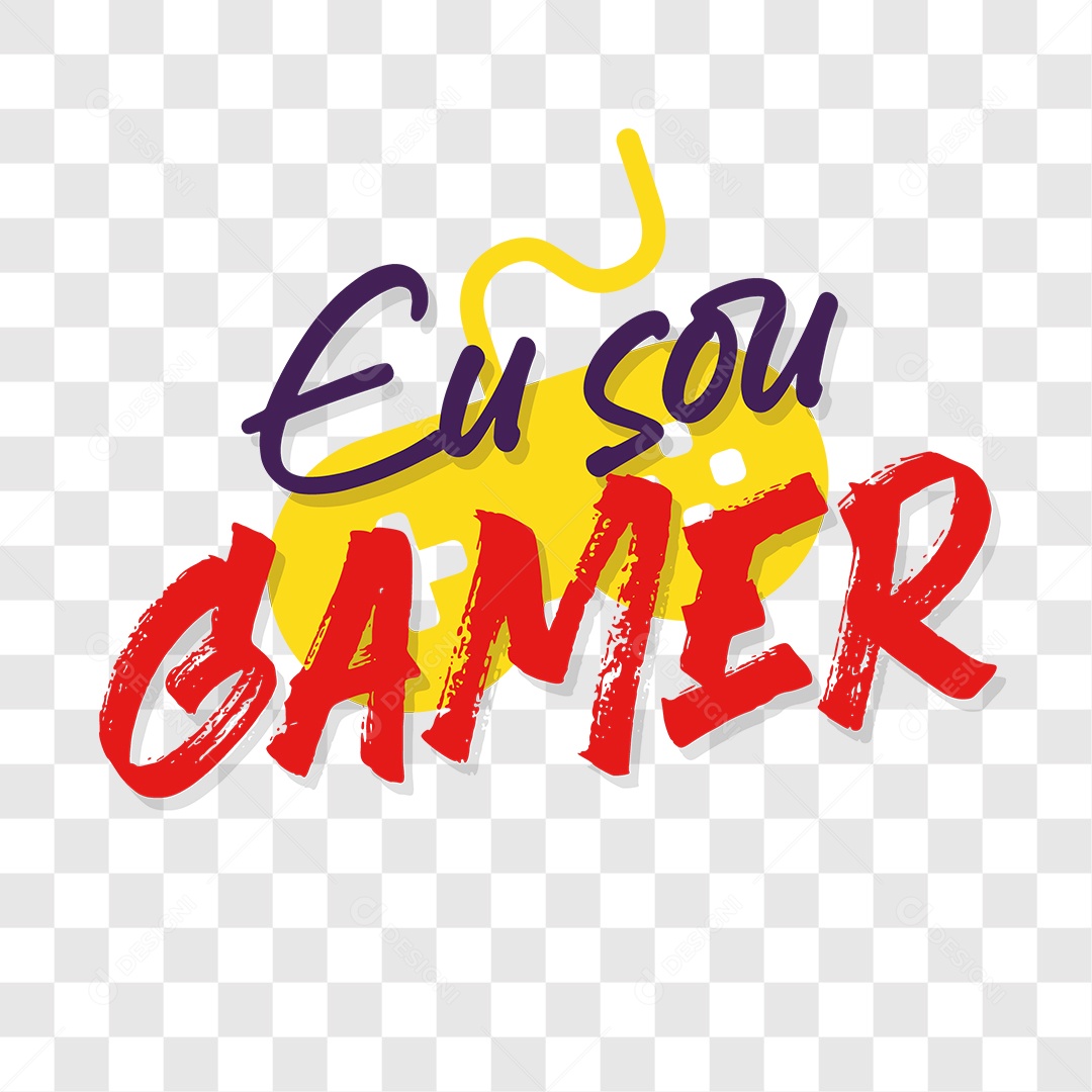 Lettering Eu Sou Gamer EPS + PNG