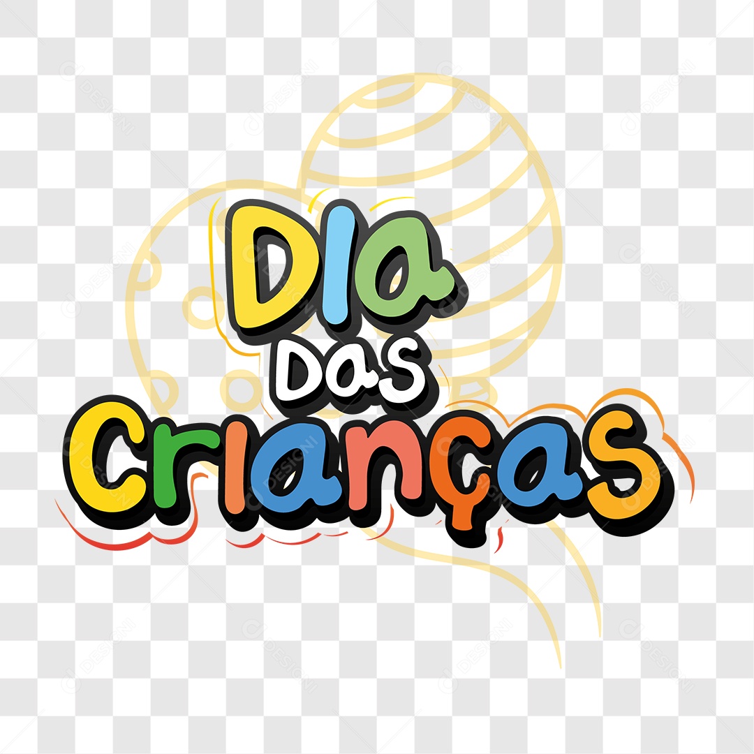 Lettering Dia Das Crianças EPS + PNG