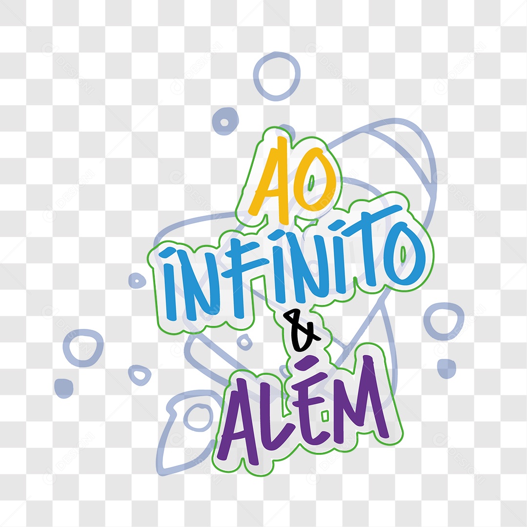 Lettering Ao Infinito e Alem EPS + PNG