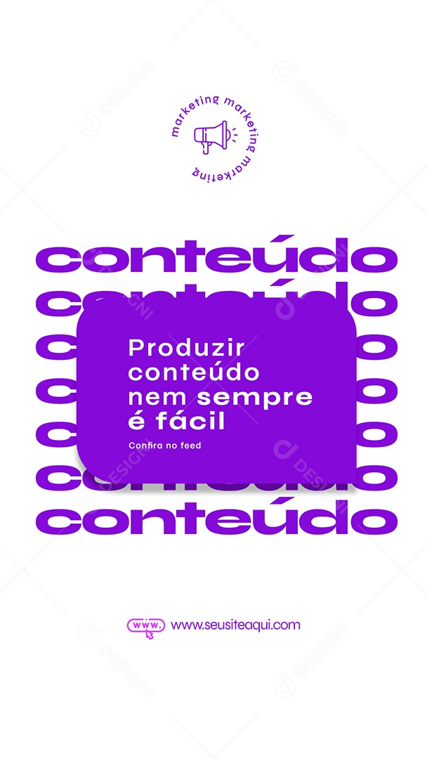 Story Produzir Contéudo Nem Sempre é Fácil Marketing Digital Social Media PSD Editável