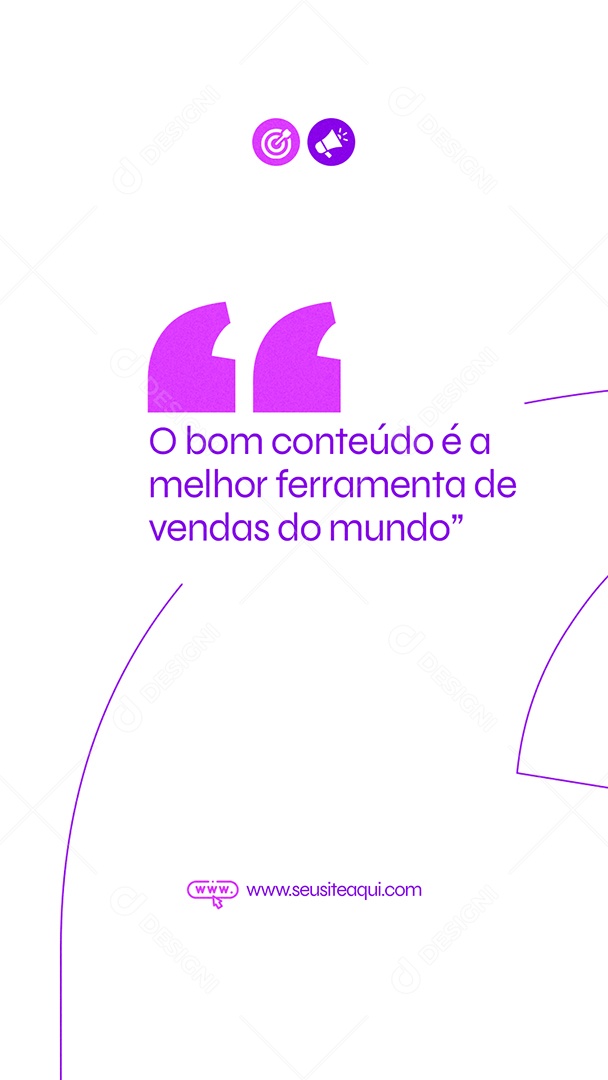 Story O Bom Contéudo é a Melhor Ferramenta de Vendas do Mundo Marketing Digital Social Media PSD Editável