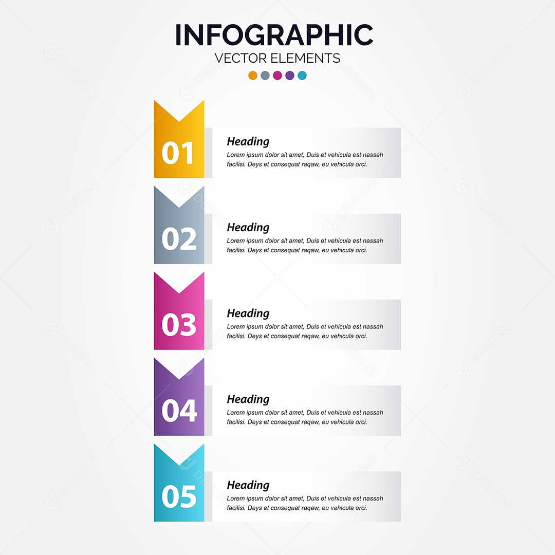 Conjunto de Infográficos Vetoriais Vetor EPS