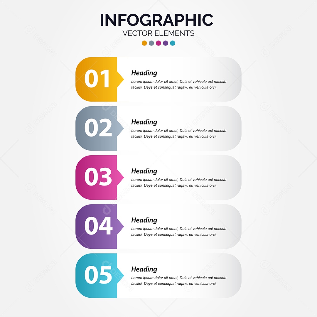 Conjunto de Infográficos Vetoriais Vetor EPS