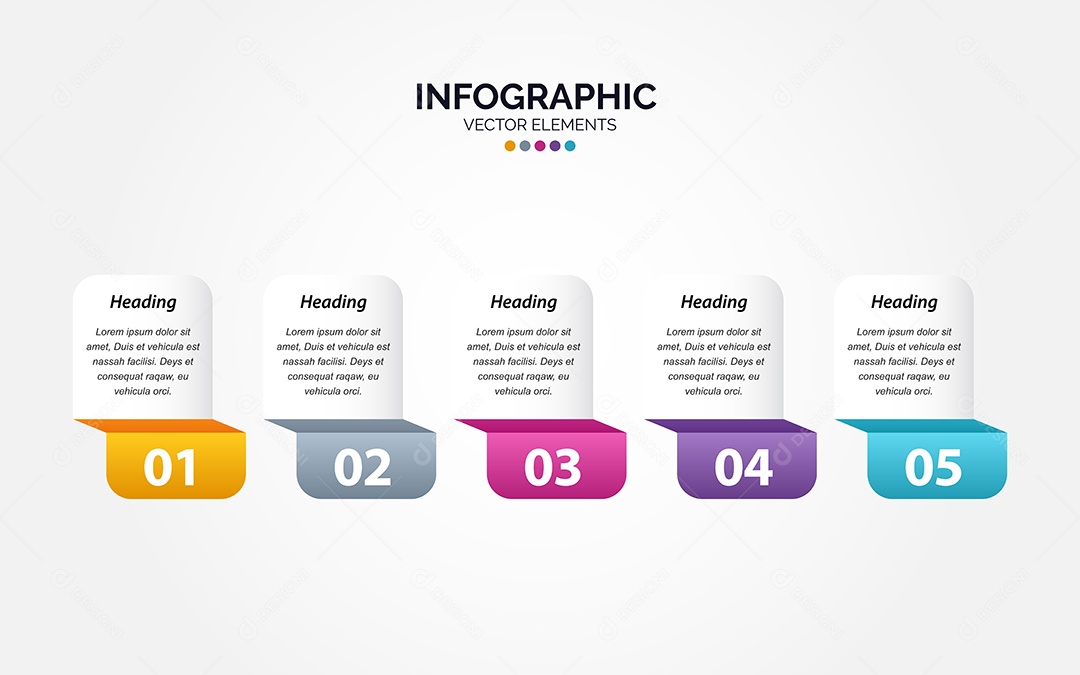 Conjunto de Infográficos Vetoriais Vetor EPS