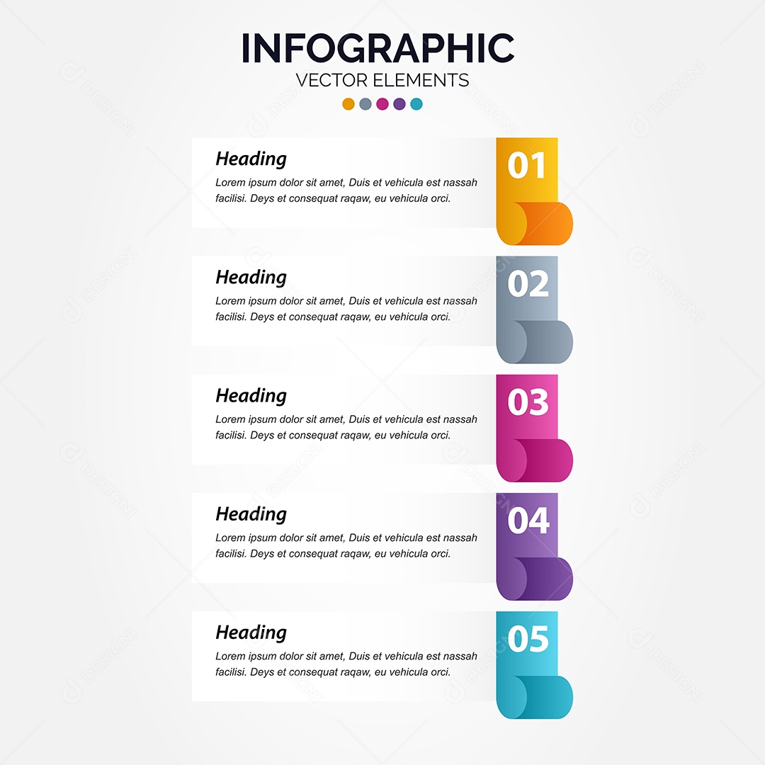 Conjunto de Infográficos Vetoriais Vetor EPS