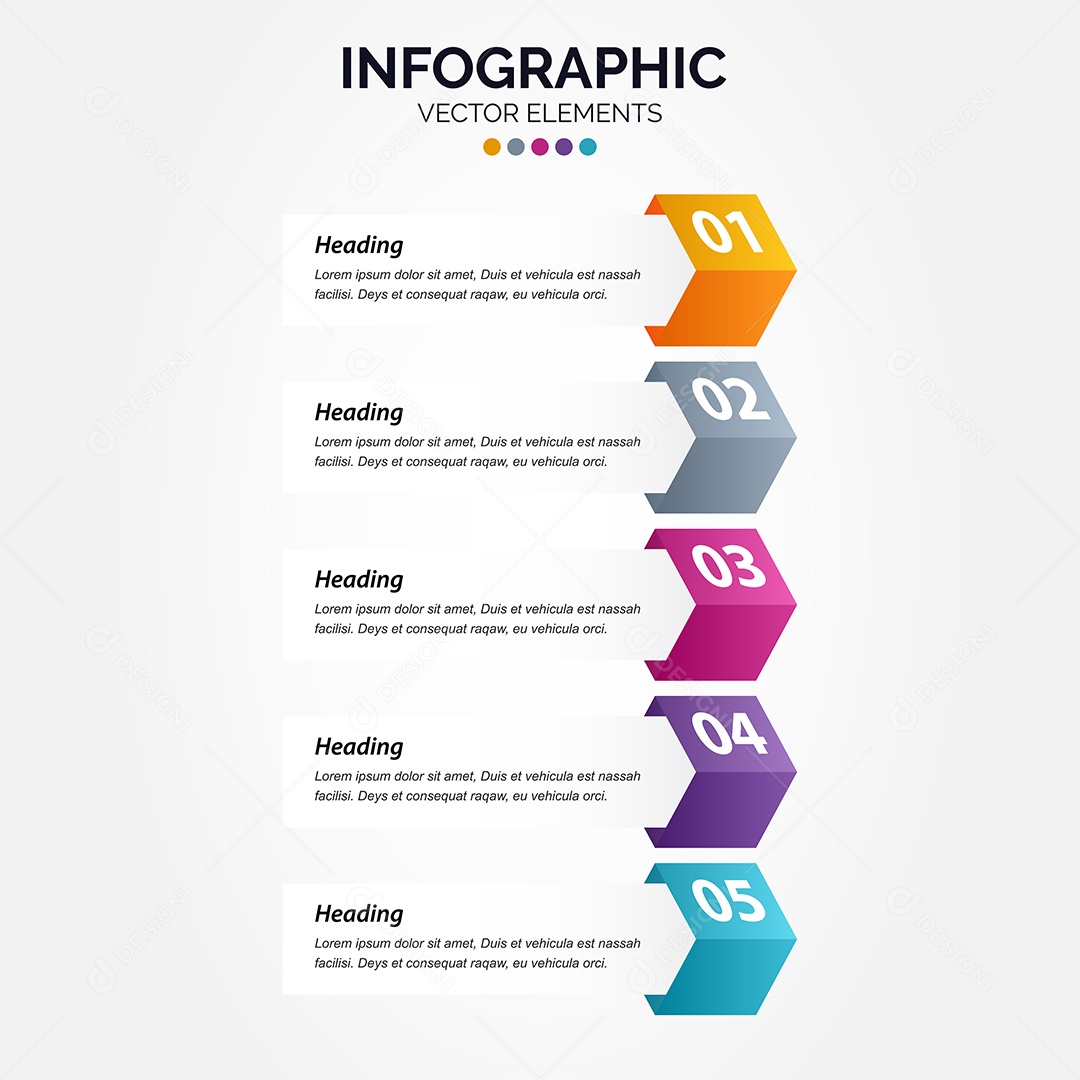 Conjunto de Infográficos Vetoriais Vetor EPS