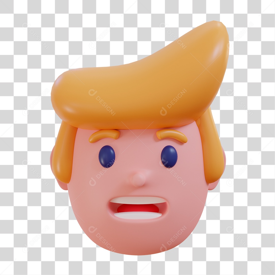 Avatar de Rosto de Homem Assustado PNG Transparente