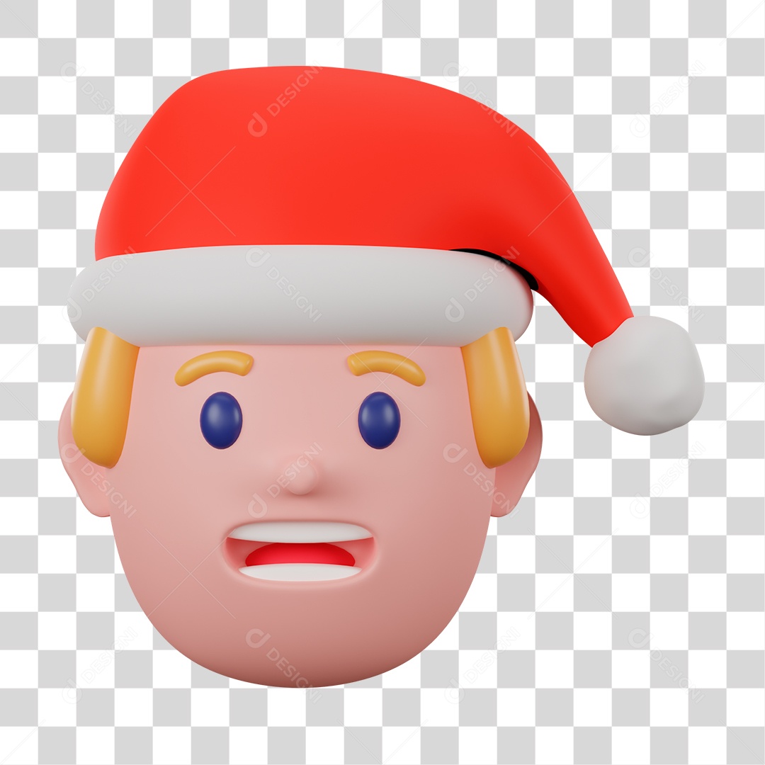 Avatar de Rosto de Homem com Gorro de Natal PNG Transparente