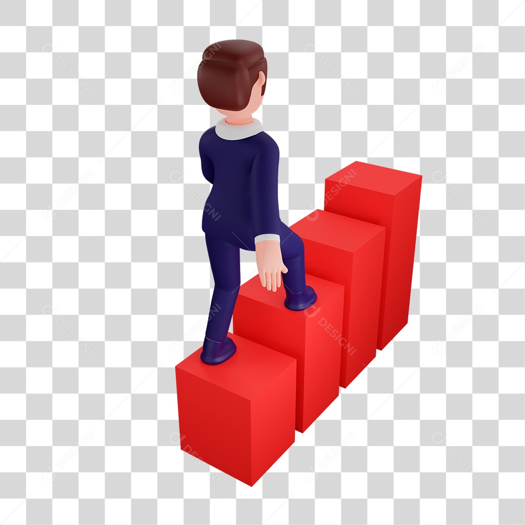 Personagem de Homem Subindo Gráfico PNG Transparente