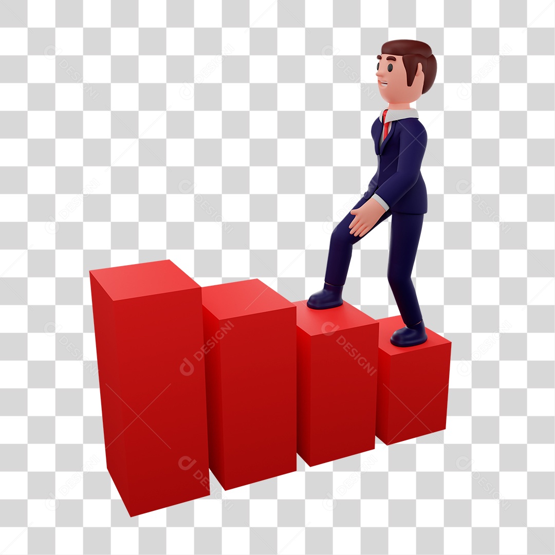 Personagem de Homem Subindo Gráfico PNG Transparente