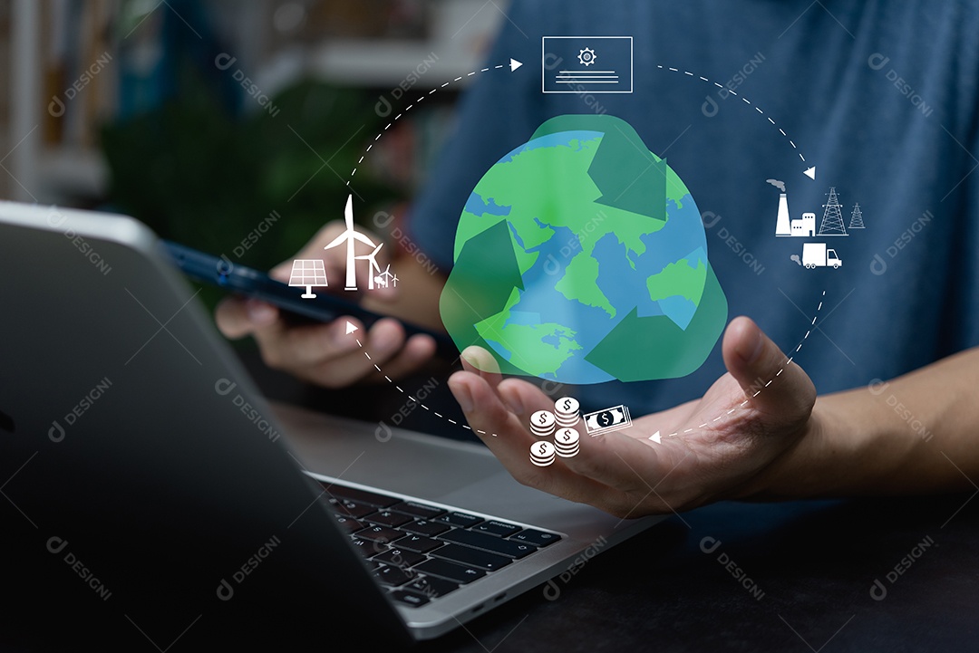 Organizações ou empresas desenvolvem tela virtual de negócios de crédito de carbono.