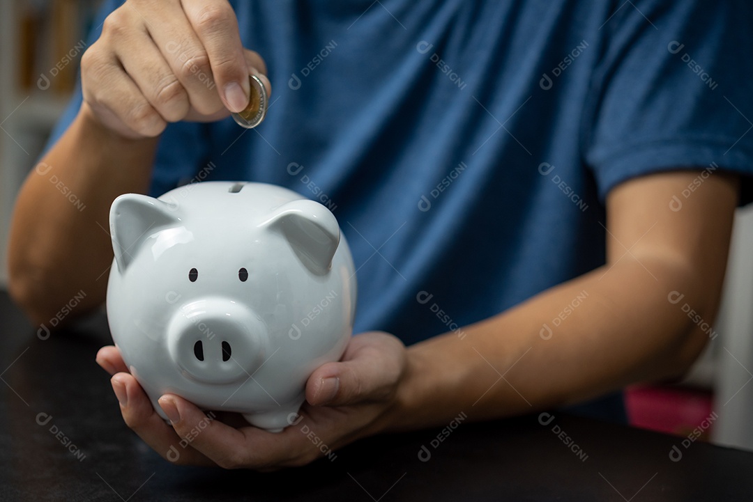 Depósito fundo crescimento poupança piggybank finanças dinheiro moeda moeda economia investimento. conceito de aposentadoria de empréstimo de renda de riqueza de imposto de negócios.