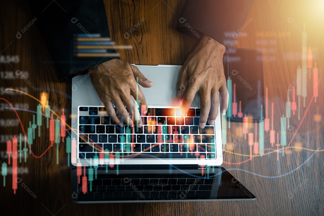 Análise de gráfico de negócios de câmbio e mercado de ações de finanças Gráfico de moeda.