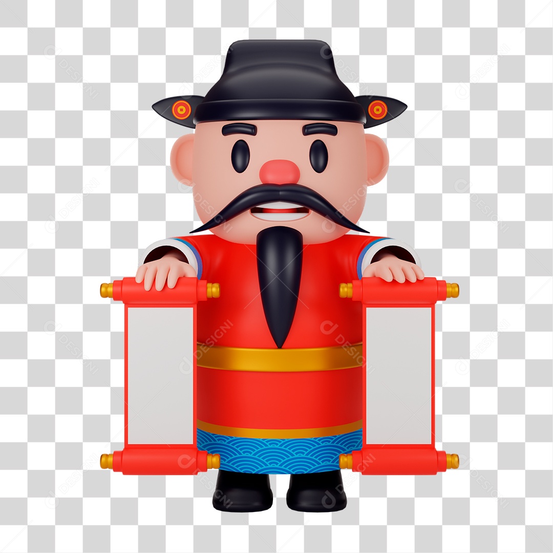 Personagem 3D da Cultura Chinesa PNG Transparente