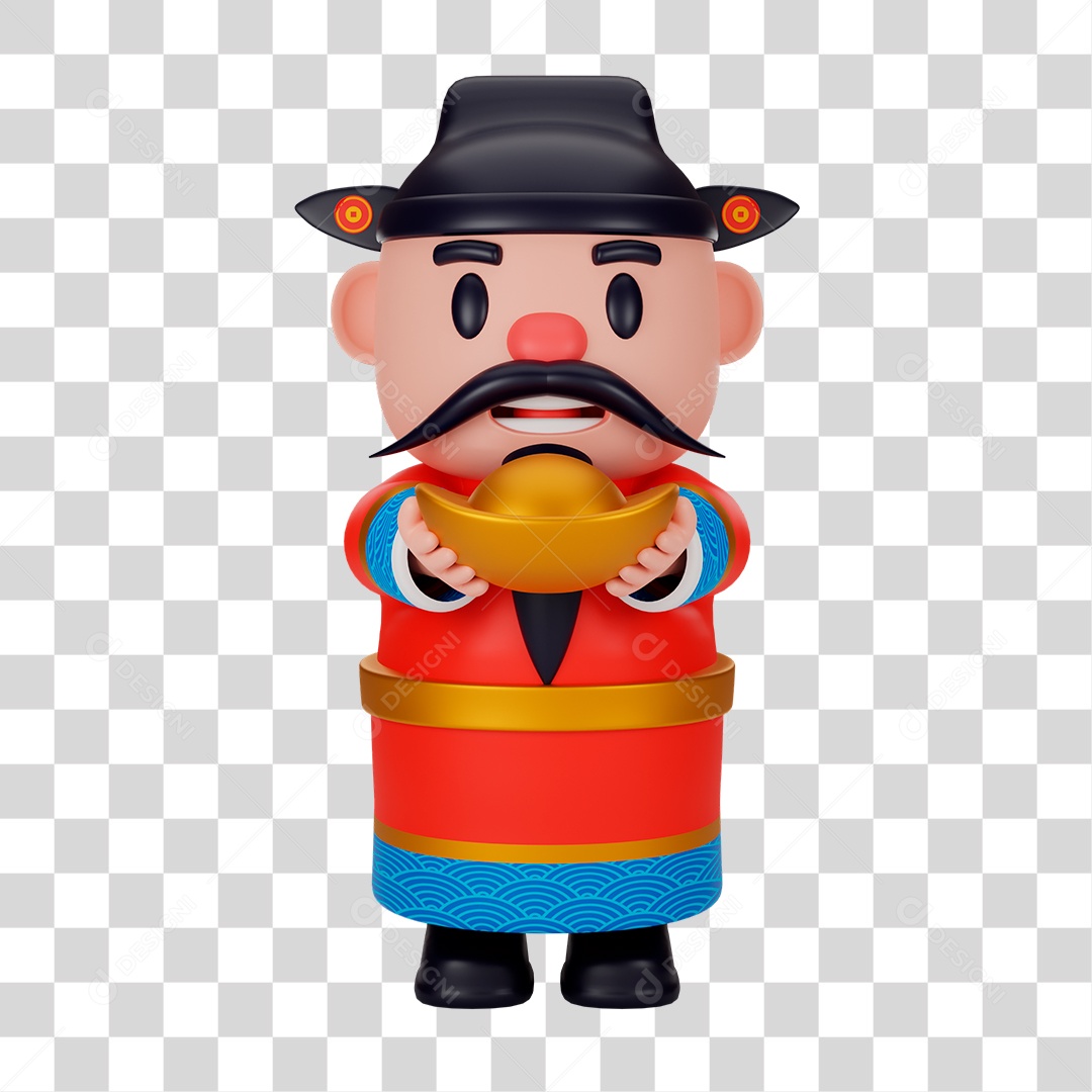 Personagem 3D da Cultura Chinesa PNG Transparente